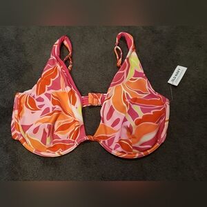 Old Navy Pink and Orange Retro Bikini Top